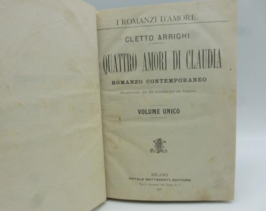 I quattro amori di Claudia. Romanzo contemporaneo - Cletto Arrighi - copertina