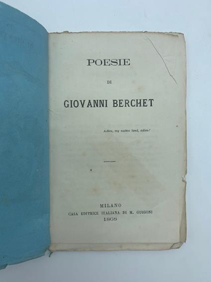 Poesie di Giovanni Berchet - Giovanni Berchet - copertina