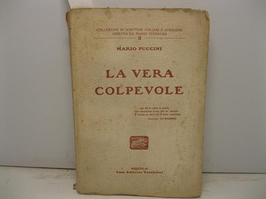 La vera colpevole - Mario Puccini - copertina