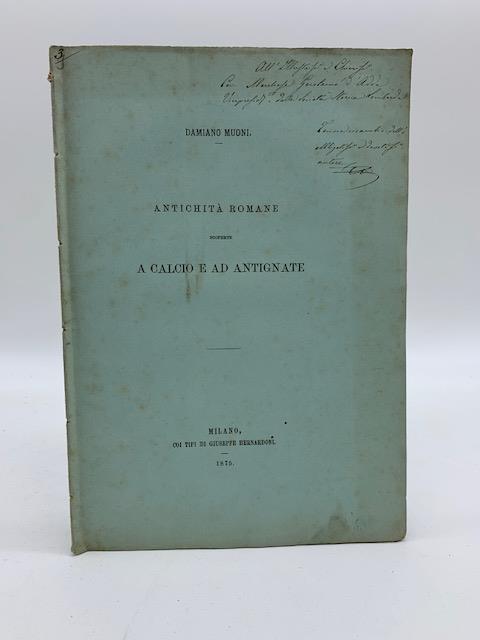 Antichita' romane scoperte a Calcio e ad Antignate - Damiano Muoni - copertina