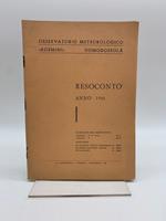 Osservatorio meteorologico Rosmini, Domodossola. Resoconto anno 1961