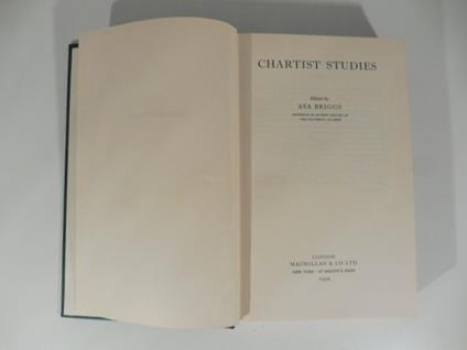 Chartist Studies - Asa Briggs - copertina