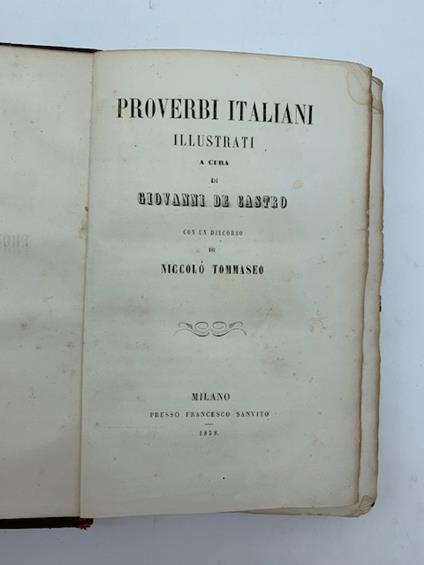 Proverbi italiani illustrati a cura di Giovanni De Castro - Giovanni De Castro - copertina