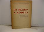 Confederazione generale italiana del Lavoro. Da Melissa a Modena