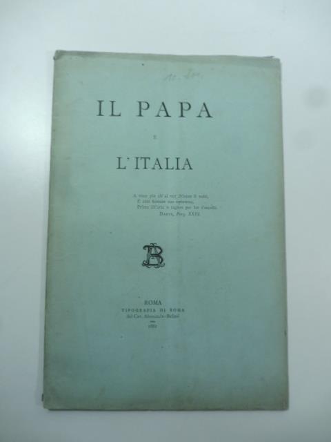 Il Papa e l'Italia - copertina