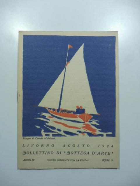 Bollettino di Bottega d'Arte, Livorno, num. 9, agosto 1924. Livorno - copertina