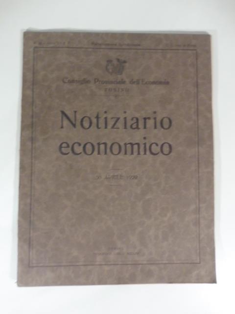 Consiglio provinciale dell'economia, Torino. Notiziario economico 1929 - copertina