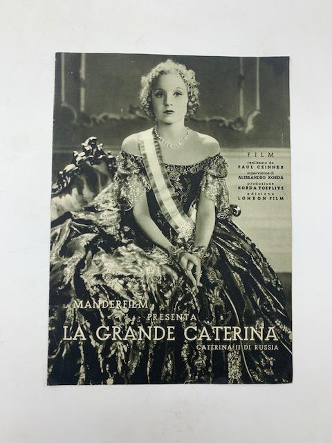 La grande Caterina. Un film di Paul Czinner con Elisabeth Bergner (pieghevole promozionale) - copertina