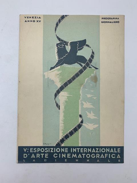 Il Signor Max. Un film di Mario Camerini. Programma giornaliero della V Esposizione Internazionale d'Arte cinematografica di Venezia - copertina