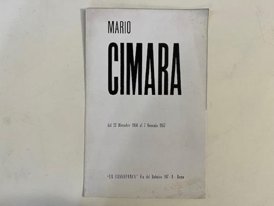 Mario Cimara. La Galleria La Cassapanca, Roma (pieghevole) - copertina