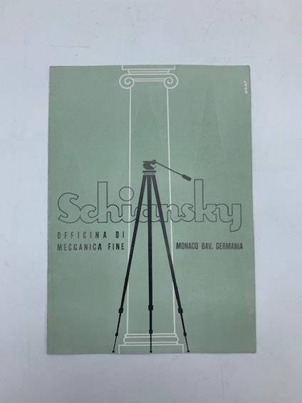 Schiansky. Officina di meccanica fine. Monaco di Baviera. Treppiedi per foto e cine (pieghevole pubblicitario) - copertina