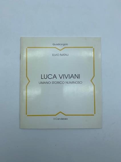 Luca Viviani. Umano storico numinoso - copertina