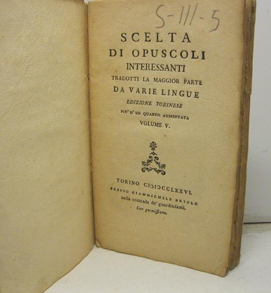 Lettera sulla circolazione del fluido scoperto in varie piante... Lettera del sig. Berniard sulla volatilizzazione del diamante Metodo semplicissimo per far morire le talpe Metodo sicurissimo di cacciar le lepri.. - copertina