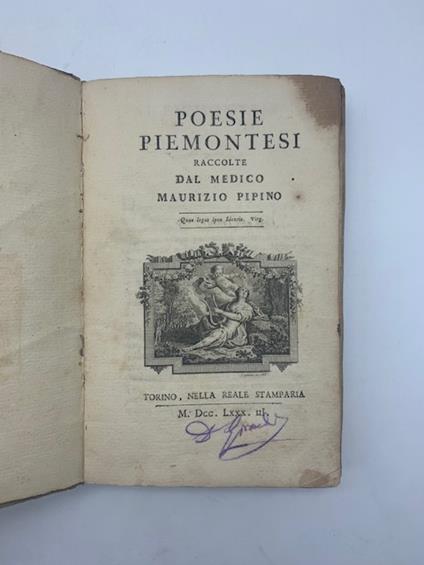 Poesie piemontesi raccolte dal medico Maurizio Pipino - copertina