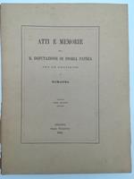 Atti e Memorie della Regia Deputazione di Storia patria per le provincie di Romagna. Anno quarto