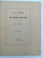 Atti e Memorie della Regia Deputazione di Storia patria per le provincie di Romagna. Anno settimo