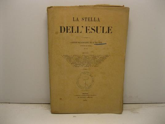 La stella dell'esule. A beneficio dell'Associazione per le Alpi Giulie - copertina