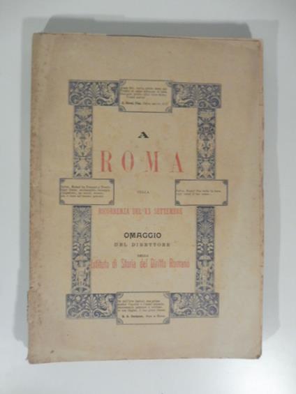 Annuario dello Istituto di Storia del Diritto romano. Vol. V. 1894-95 - copertina