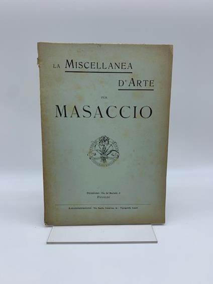 La miscellanea d'arte per Masaccio - copertina