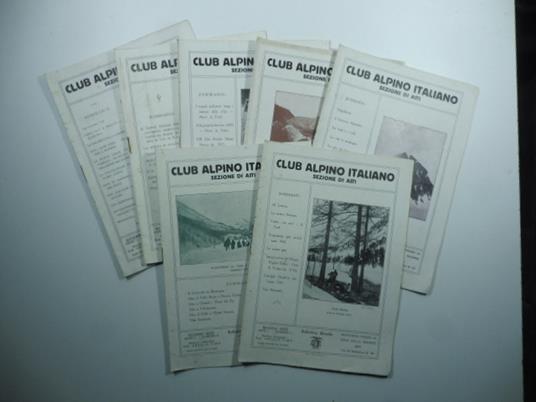 Club Alpino Italiano - Sezione di Asti. Bollettino mensile 1934, 8 numeri - copertina