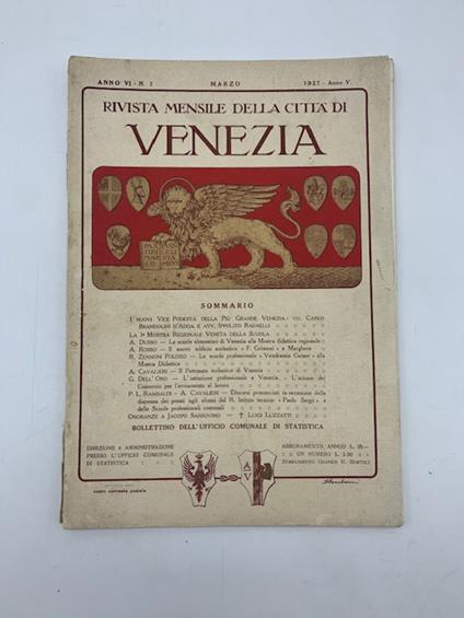 Rivista mensile della citta' di Venezia, n. 3, marzo 1927 - copertina