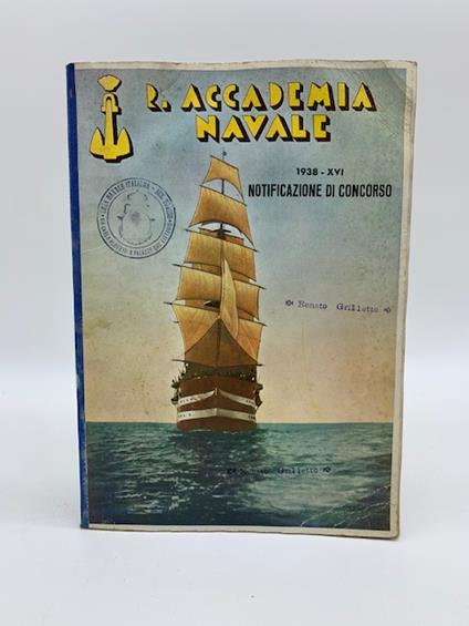 R. Accademia navale 1938-XVI. Notificazione di concorso - copertina