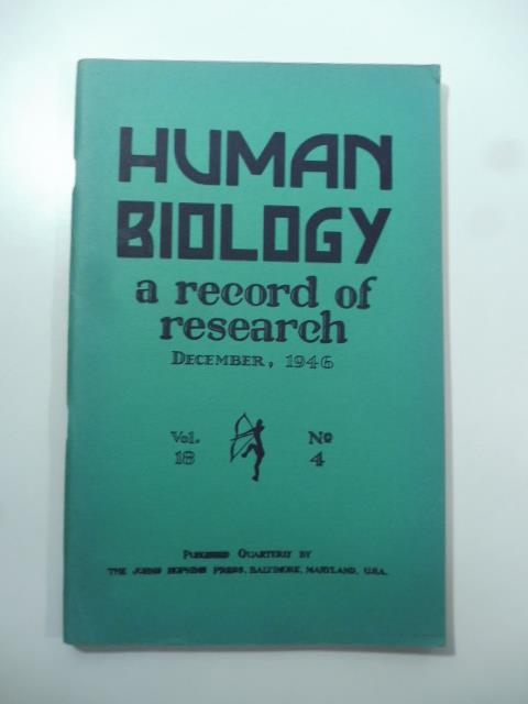 Human biology. A record of research, February 1946, vol. 18, n. 4 - copertina