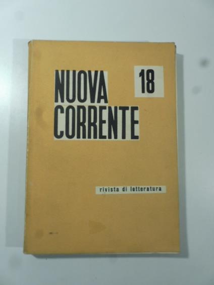 Nuova corrente 18. Trimestrale di letteratura aprile-giugno 1960 - copertina