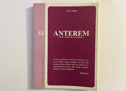 Anterem. Rivista di ricerca letteraria, 53, 1996 - copertina