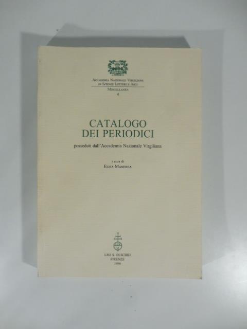 Catalogo dei periodici posseduti dall'Accademia Nazionale Virgiliana - copertina