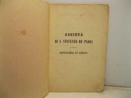 Societa' di S. Vincenzo de' Paoli. Conferenza di Genova - copertina