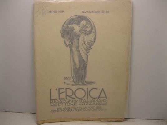 L' EROICA. Rassegna italiana di Ettore Cozzani. Quaderni 82 - 83. Anno XIII. 1924 - copertina