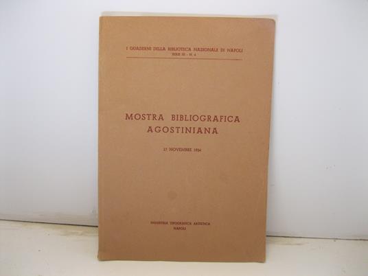 Mostra bibliografica agostiniana 27 novembre 1954 - copertina