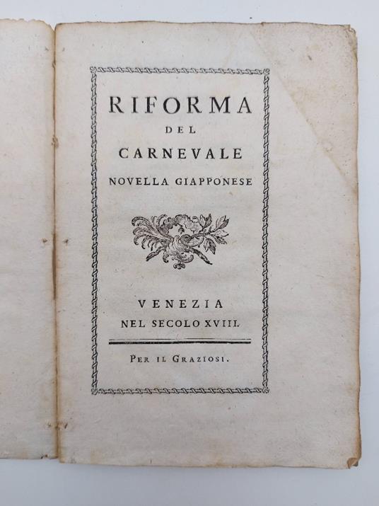 Riforma del Carnevale. Novella giapponese - copertina