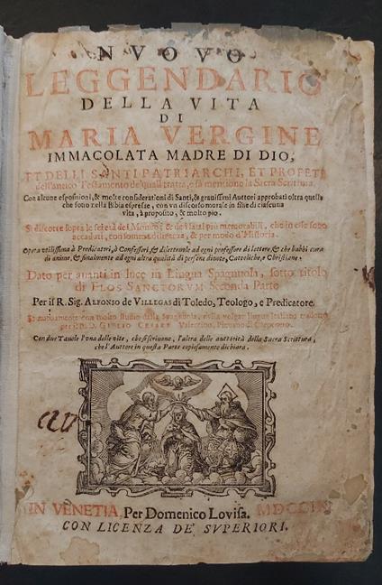 Nuovo leggendario della vita di Maria Vergine Immacolata Madre di Dio et delli Santi Patriarchi et Profeti - copertina