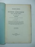 Osservazioni e ricerche astronomiche sulla grande cometa del giugno 1861. Discorso letto alla Pontificia Accademia Tiberina il 12 agosto 1861 (MANCA L'APPENDICE)