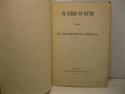 Il libro di Ruth. Saggio di traduzione biblica - copertina