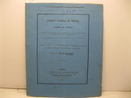 Sur les roches qu'on a recontre'es dans le creusement du tunnel des Alpes occidentales, entre Modane et Bardonne'che - copertina