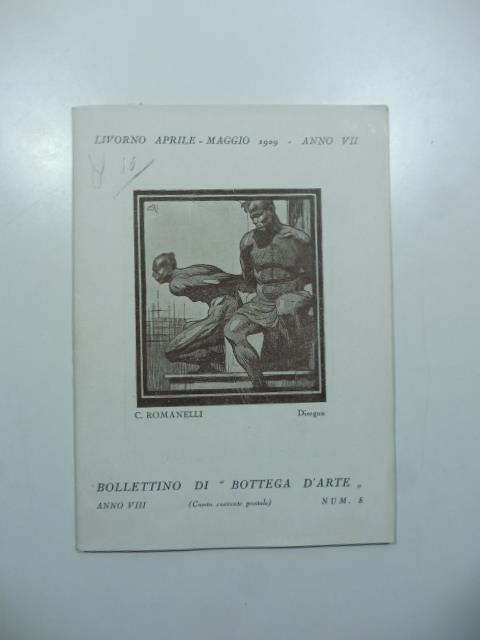 Bollettino di Bottega d'Arte, Livorno, num. 5, maggio 1929. Raffaello Gambogi, Beppe Guzzi, Filippo Marfori Savini, Abel Pann - copertina