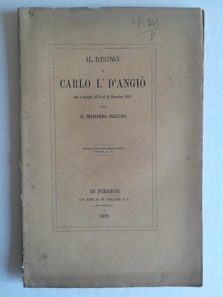 Il Regno di Carlo I d'Angio' dal 2 gennaio 1273 al 31 dicembre 1283 - copertina