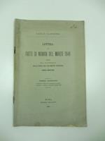 Lettera sui fatti di Novara del marzo 1849 estratta dai documenti della storia del Parlamento subalpino di Angelo Brofferio. Terza edizione