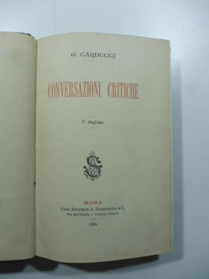 Conversazioni critche - copertina