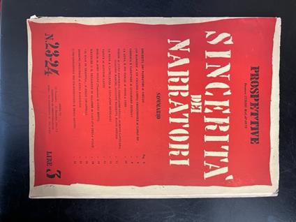 Prospettive. Direttore Curzio Malaparte. Sincerita' dei narratori. N. 23-24, anno VI, 15 novembre-15 dicembre 1941 - copertina