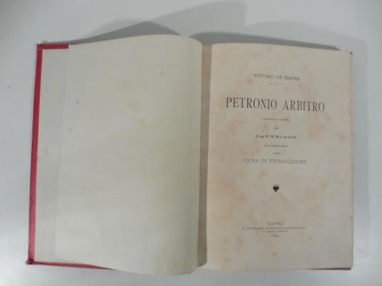 Petronio Arbitro. Riflessioni e commenti sul Satyricon con una traduzione annotata della cena di Trimalcione - copertina