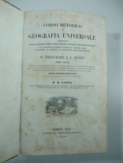 Corso metodico di geografia universale appropriato a tutte le fondazioni di pubblica e privata istruzione, a qualunque classe di menti colte e gentili - copertina