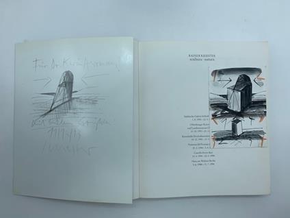 Rainer Kriester. Scultura - natura (con disegno firmato dell'artista sulla copertina del libro + cartolina con disegno dell'artista e messaggio manoscritto) - copertina