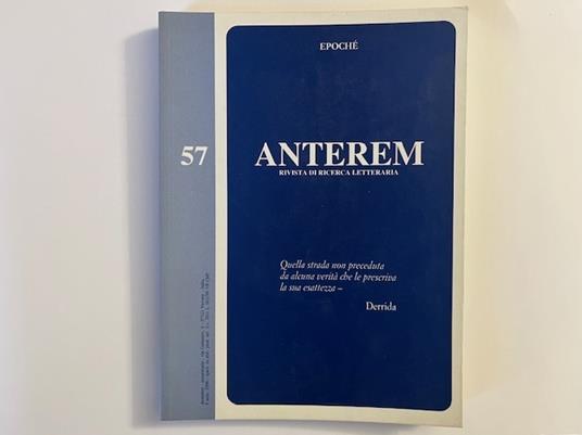 Anterem. Rivista di ricerca letteraria, 57, 1998 - copertina