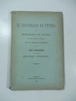 Il Consiglio di Stato nella monarchia di Savoja dal conte Tommaso I di Moriana fino ad Emanuele Filiberto. Studio storico-giuridico