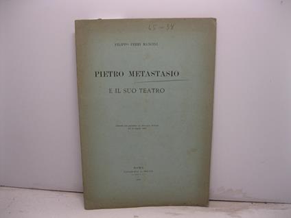 Pietro Metastasio e il suo teatro. Estratto dal periodico La Rassegna Italiana del 15 luglio 1886 - copertina