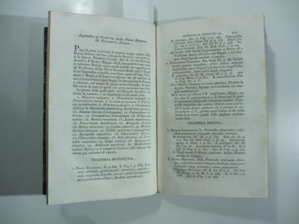 Appendice al prodromo della flora romana di Elisabetta Fiorini. (Stralcio da: Nuovo giornale de' letterati. N. 41. 1828) - copertina